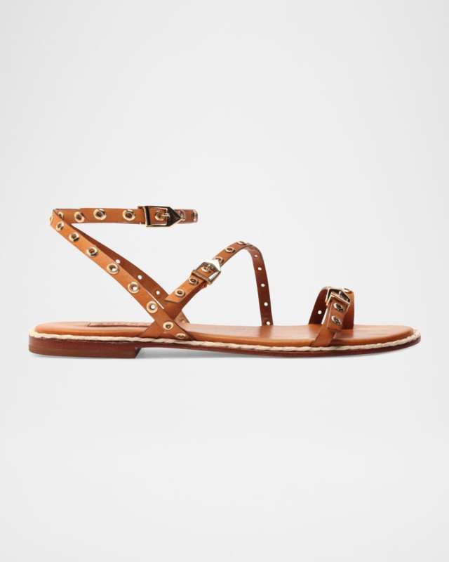 Annette Grommet Buckles Flat Sandals